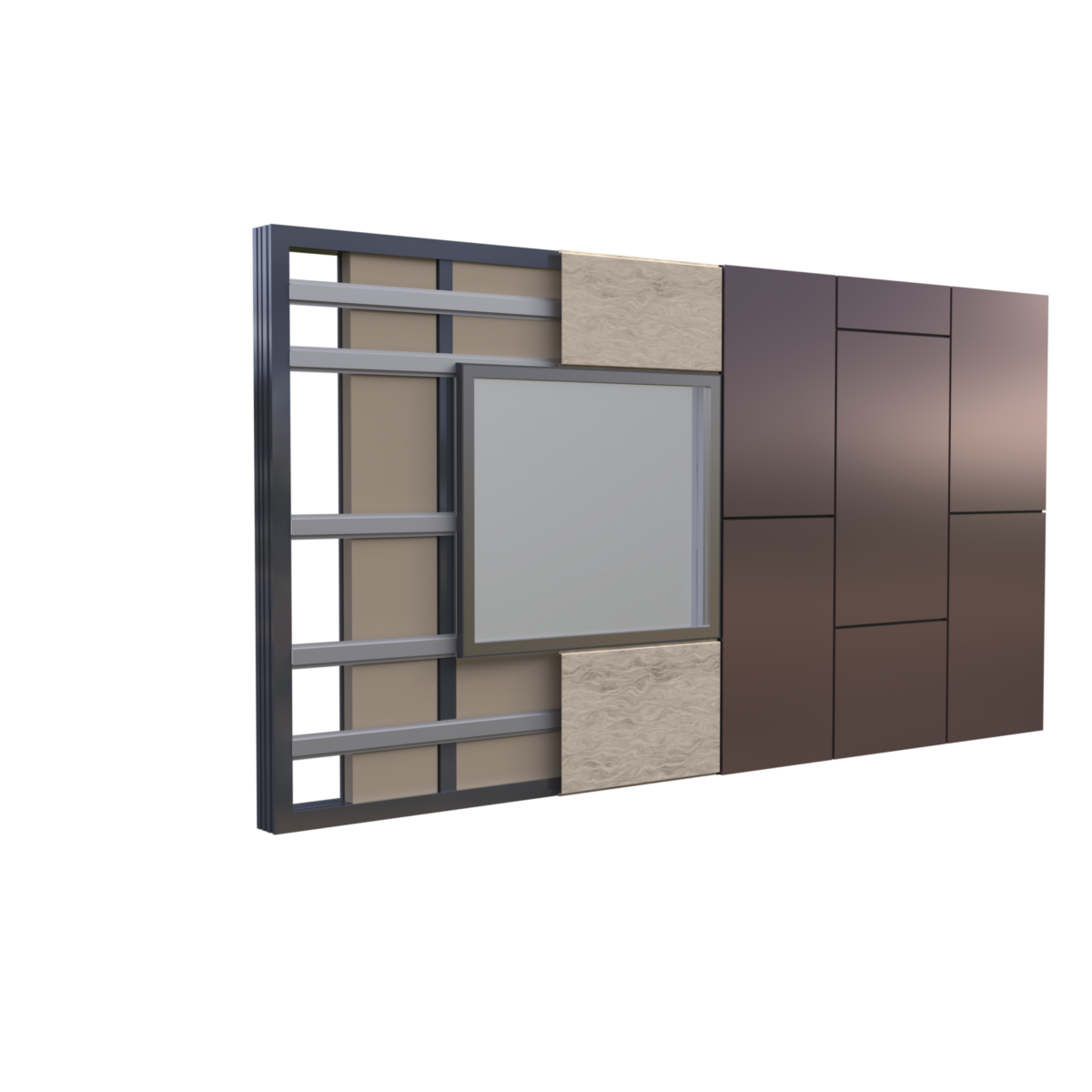 Cross section of a Prefabricated Aluminum Window Walls